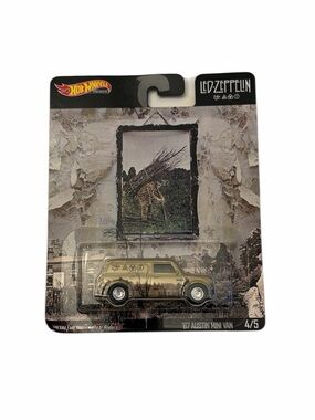 Led Zeppelin Hot Wheels '67 Austin Mini Van Toy Car -Metallic Gold with Graphics